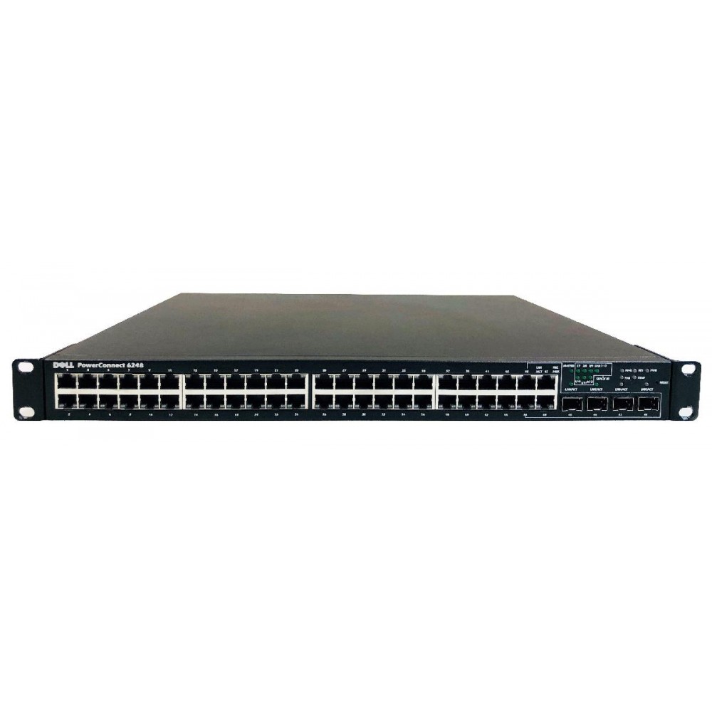 SWITCH DELL POWERCONNECT 6248 48-Ports Gigabit (4) 1G SFP w/ Rkmnts SWITCH DELL POWERCONNECT 6248 48-Ports Gigabit (4) 1G SFP w/ Rkmnts