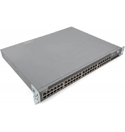 SWITCH JUNIPER EX3400 48-Ports Gigabit (4) 10G SFP+ (2) 40GB QSFP+ POE+ 48 2x PSU 920W (P/N: JPSU-920-AC-AFO), AIRFLOW FRONT TO BACK w/ Rkmnts - Refurbished