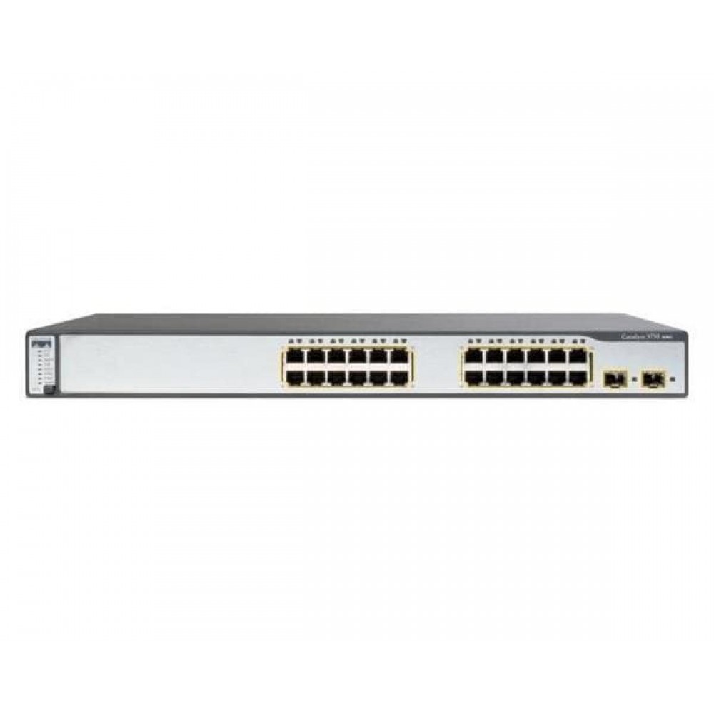 SWITCH CISCO WS-C3750G-24TS-E1U 24-Ports Gigabit (4) 1G SFP w/ Rkmnts