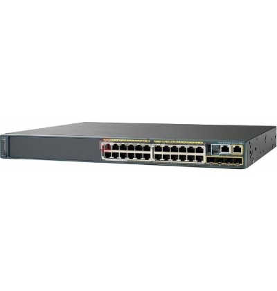 SWITCH CISCO WS-C2960X-24PS-L 24-Ports Gigabit (4) 1G SFP POE+ 24 w/ Rkmnts - Refurbished