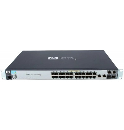 SWITCH HP PROCURVE 2520-24 24-Ports 10/100 (2) 1G SFP POE 24 4x 10BASE-T/100BASE-TX/1000BASE-T RJ-45 w/ Rkmnts - Refurbished SWITCH HP PROCURVE 2520-24 24-Ports 10/100 (2) 1G SFP POE 24 4x 10BASE-T/100BASE-TX/1000BASE-T RJ-45 w/ Rkmnts - Refurbished