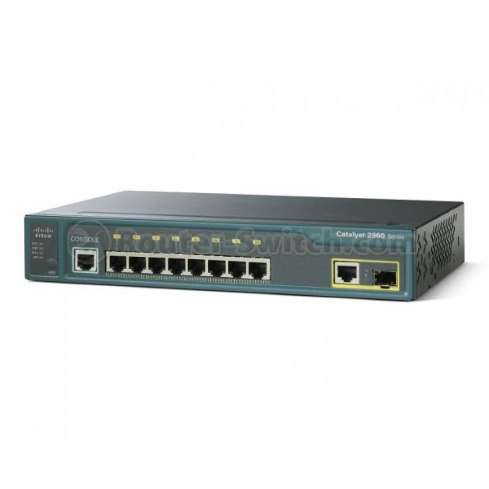 SWITCH CISCO WS-C2960-8TC-L 8-Ports 10/100 (1) 1G SFP without/ Rkmnts