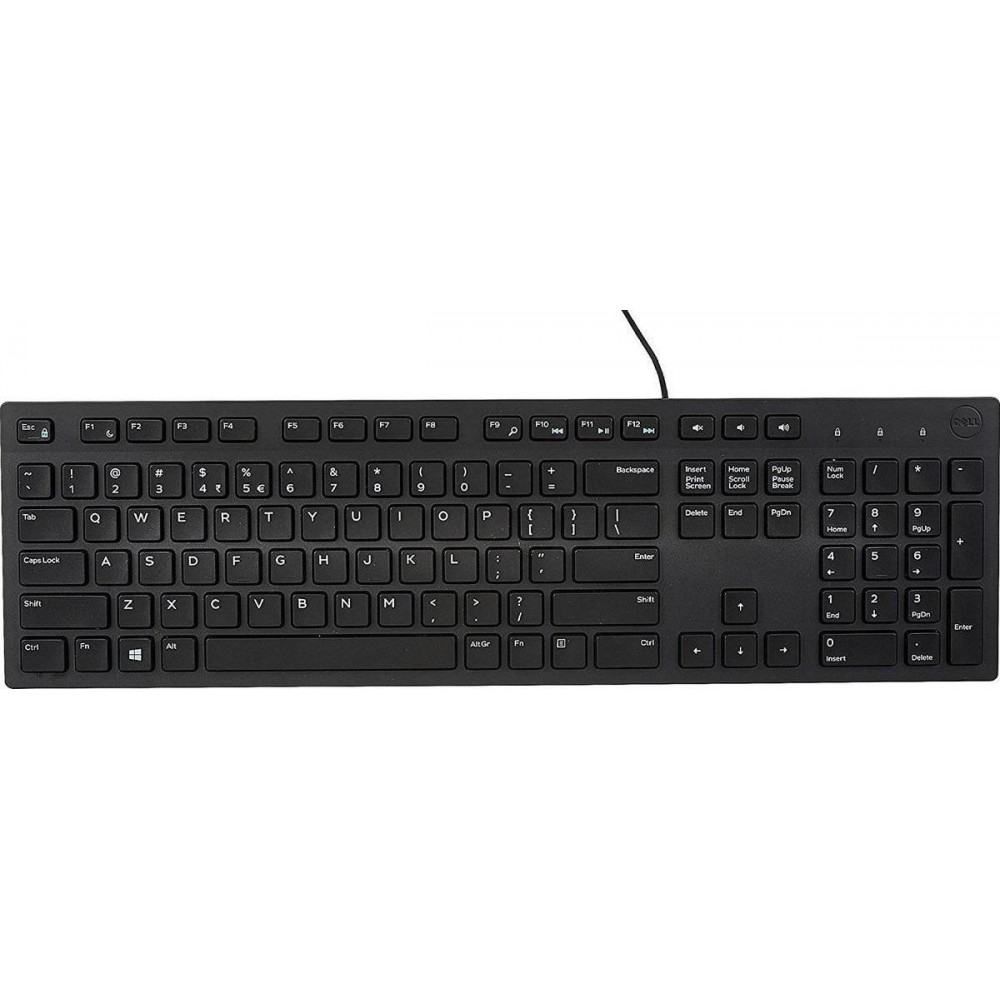 Dell KB216 Multimedia Keyboard Wired USB Black Norwegian New Open Box - Refurbished